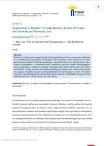Photo of the pdf: Applications of Biochar: A Comprehensive Review of Production Methods and Potential Uses